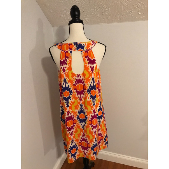 Anthropologie Floreat Kaleidoscope Print Silk Sequin Shift Dress - Size 10 - Picture 4 of 12